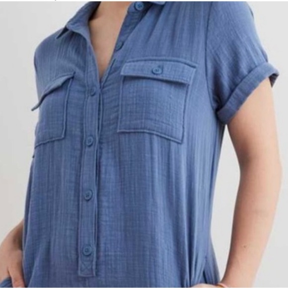 New Aerie softest utility romper In blue Medium - Picture 3 of 9